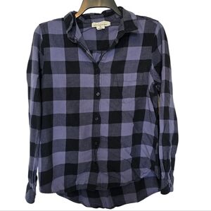 3/$15 Logg Blue Plaid Button Down Shirt Size 8